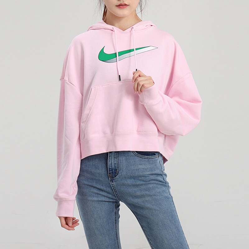 nike耐克女装2021春季新款运动休闲连帽针织套头衫卫衣cu5109663
