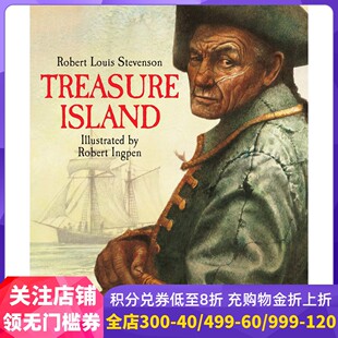 现货罗伯特·英潘名著插画系列：金银岛 精装绘本 英文原版 Treasure Island (Ingpen Hardback Classics)