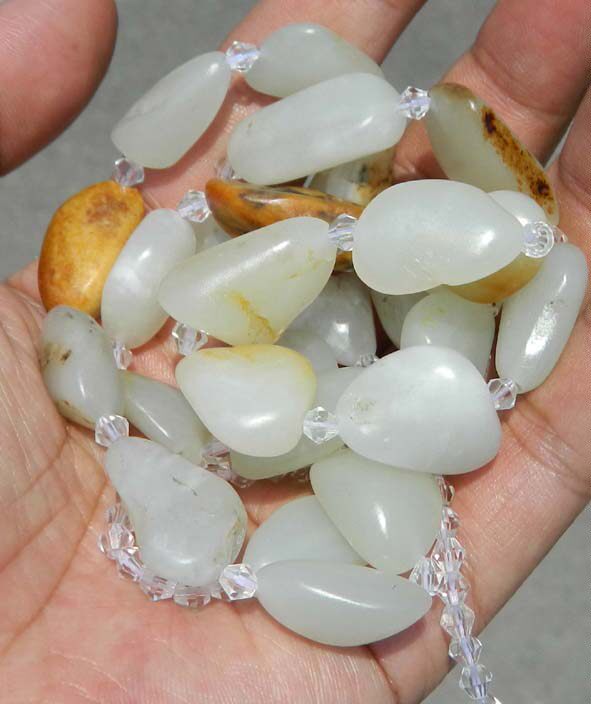 彩云轩特价玉器972克新疆和田玉羊脂玉白玉籽料原石项链挂件