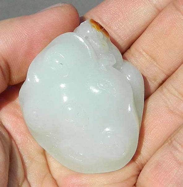 彩云轩玉器精品玉器59.8克新疆和田玉羊脂玉白玉籽料籽玉金玉满堂挂件