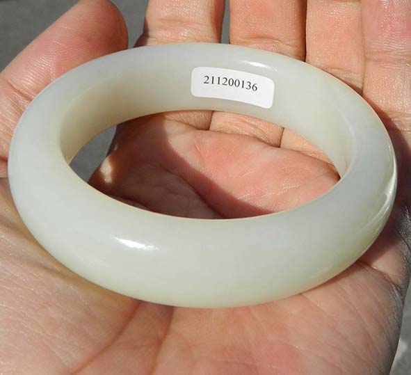 彩云轩精品玉器839克新疆和田玉羊脂玉白玉手镯56圈口