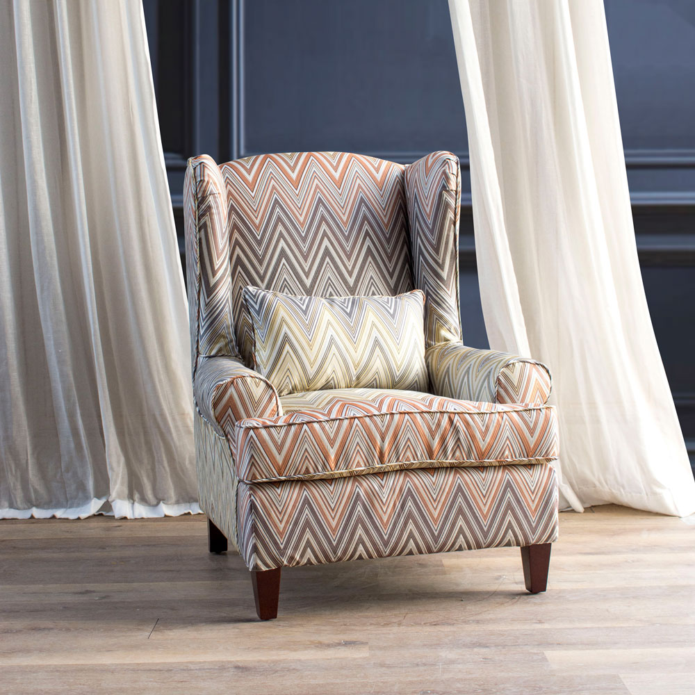 圣奇尼 经典美式老虎椅客厅卧室书房高背椅后现代休闲单椅脚凳