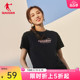 中国乔丹运动短袖女装2024夏季运动上衣圆领t恤休闲百搭半袖衫