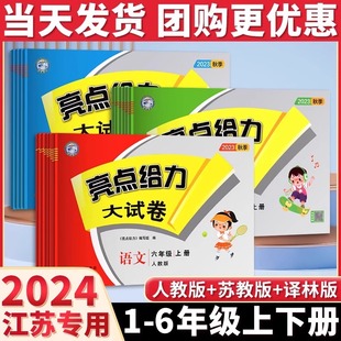 2024秋亮点给力大试卷一年级二年级上册3三四4五5六6七7八8九年级下册语文部编人教版数学苏教版英语译林江苏版期末测试卷同步训练