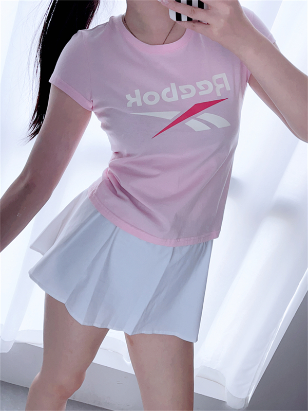 REEBOK/锐步 女子简约logo运动休闲纯棉短袖T恤上衣 RT5123209