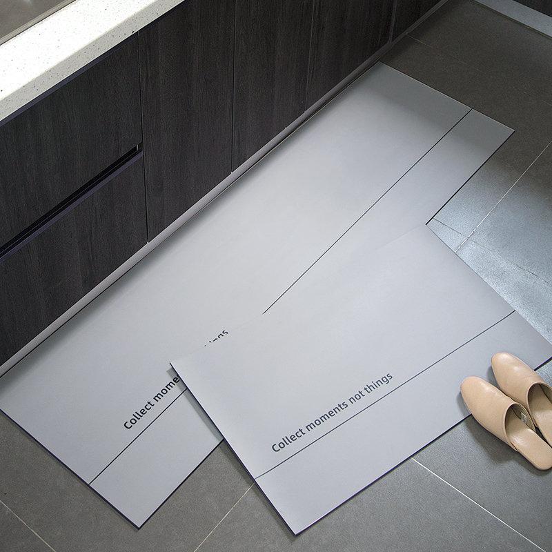 皮革地垫纯色简约pvc免洗防污防滑厨房脚垫进门口洗手间地毯