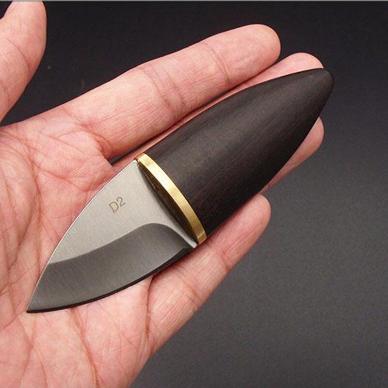 创意便携随身小刀迷你小巧d2钢小直刀锋利把玩水果刀快递刀开箱刀
