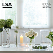 British LSA Column Japanese-style handmade transparent glass cylindrical multi-functional home decoration vase candle holder
