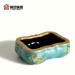 亲亲节包邮高贵欧美乡村家居装饰品 陶瓷陶土彩绘 克拉贝尔烟灰缸