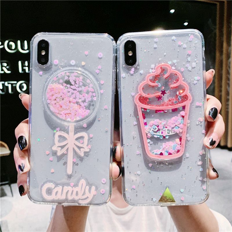 夏日冰淇淋iPhoneXs Max手机壳7plus苹果X透明闪粉8p软壳Xr女款6s在类目 3C数码配件, 手机配件, 手机保护套/壳中 - 来自Buy2taobao.com提供专业的淘宝代购服务