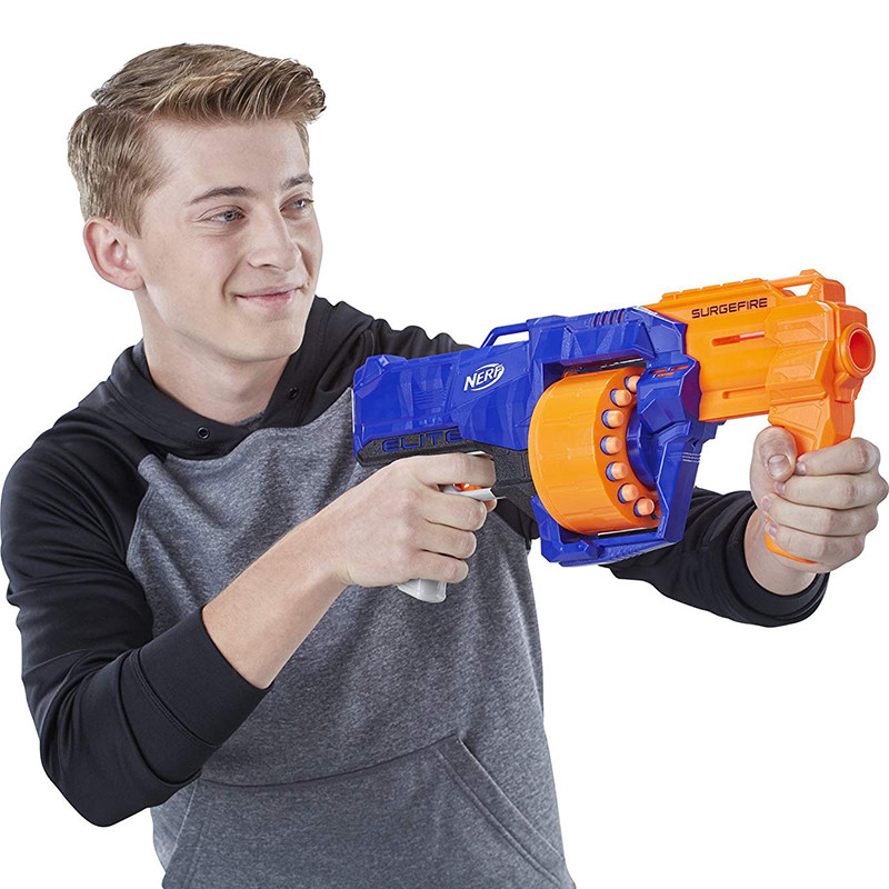 nerf热火精英冲锋枪威力发射安全软子弹玩具枪男孩子儿童生日礼物
