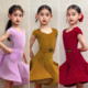 CONNY康尼拉丁舞比赛服装女儿童表演出标准规定服考级鱼骨裙短袖
