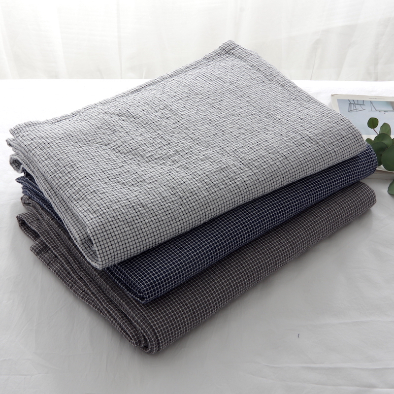 日式毛巾被纯棉纱布毯子简约休闲毯全