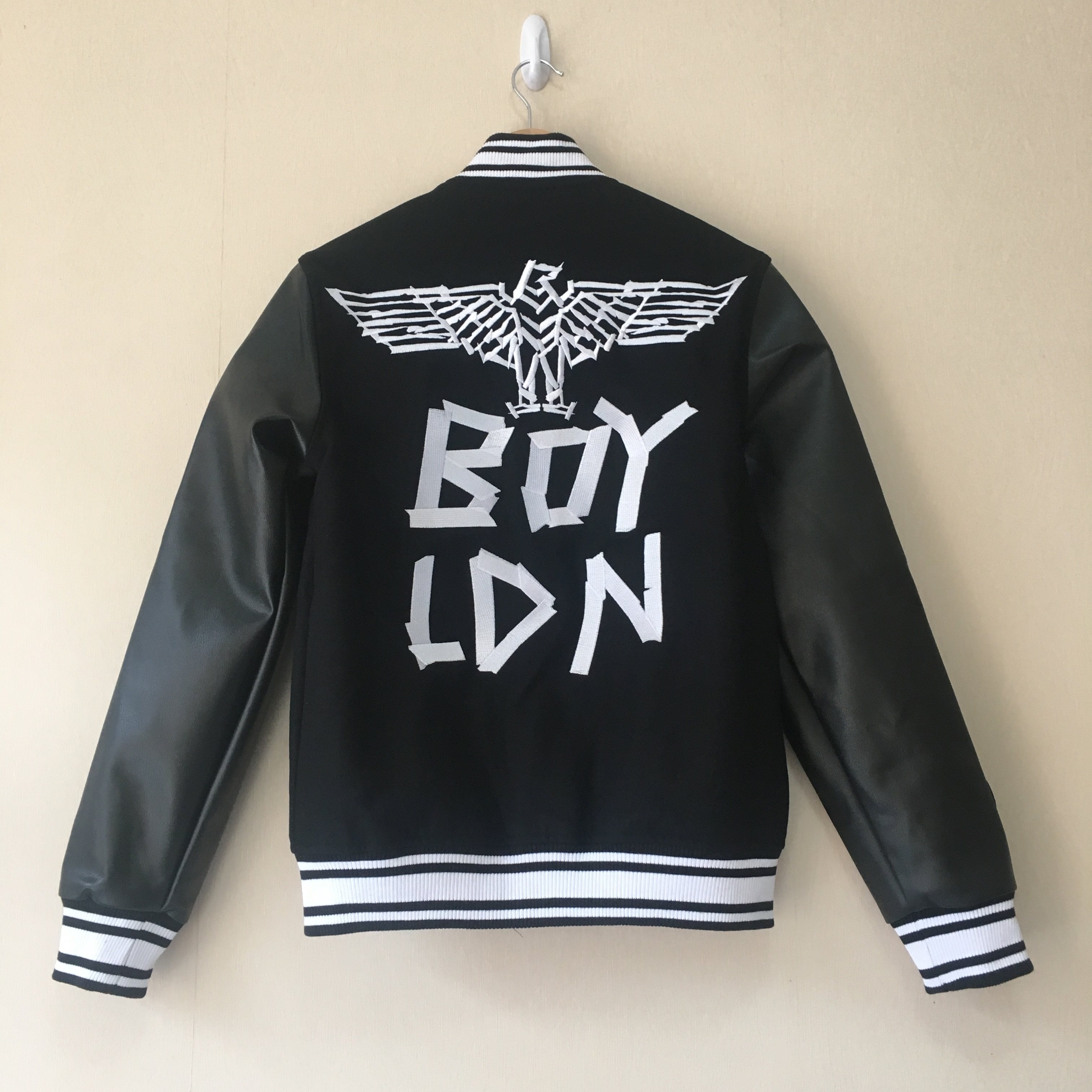 英版boylondon_英版正品boy london男女拼贴飞鹰皮袖夹克boy tape