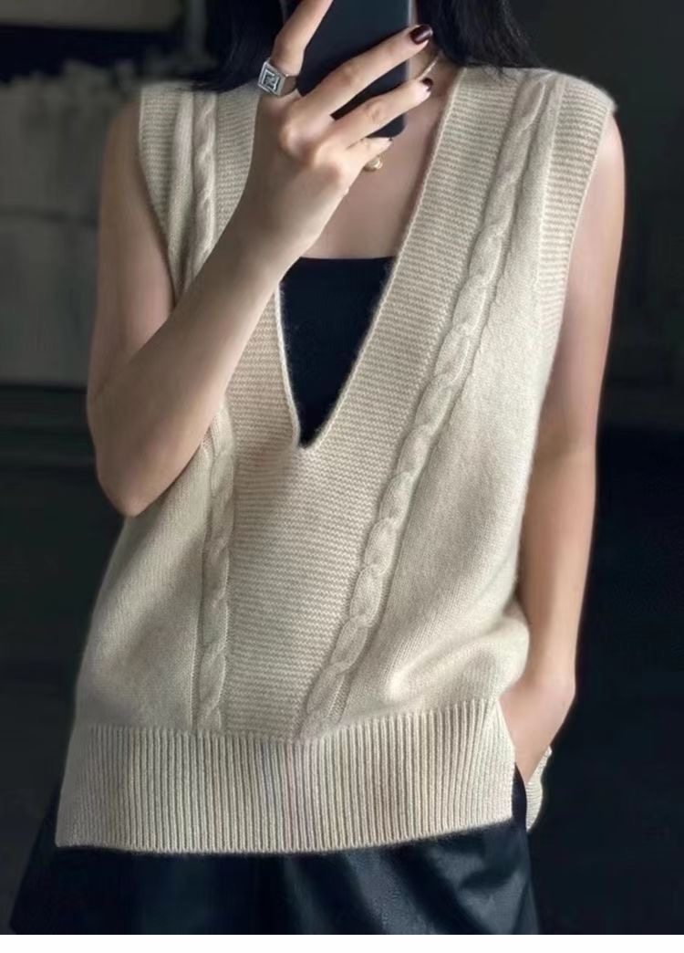 纯毛背心女羊毛