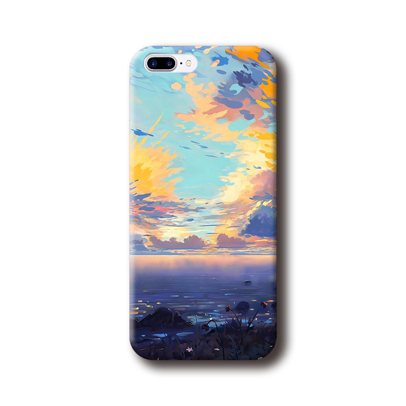 唯美晚霞湖面景色 iphone8p 三星s9 nova4 华为p30手机壳包邮 r17