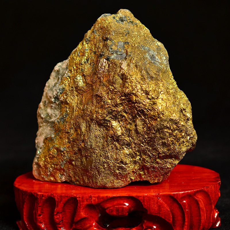 小金山黄金色泽形状好适合书房办公桌摆放中型金石摆件12