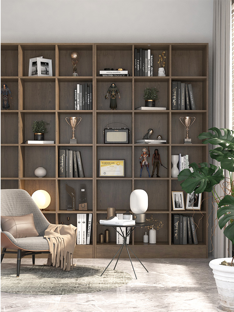 书柜自由组合格子柜收纳展示柜背景墙儿童书架落地置物架定制整墙