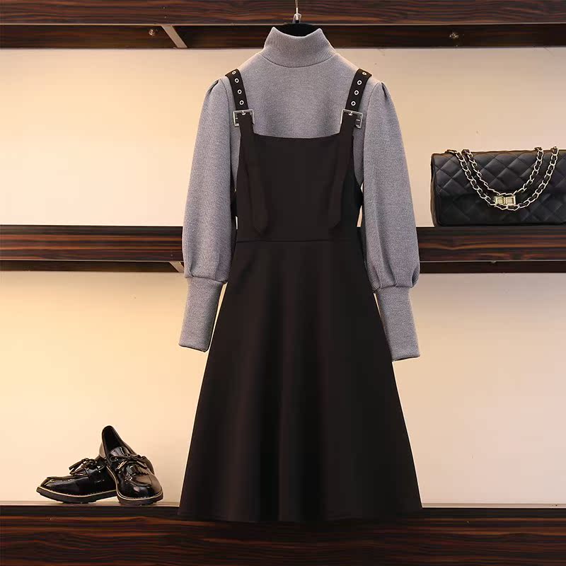 秋冬大码女装2018显瘦套装微胖mm200斤减龄遮肚两件套吊带连衣裙|msdalam kategori Butik wanita / wanita, wanita saiz besar - dari Buy2taobao.com untuk memberikan perkhidmatan ejen Taobao profesional membeli