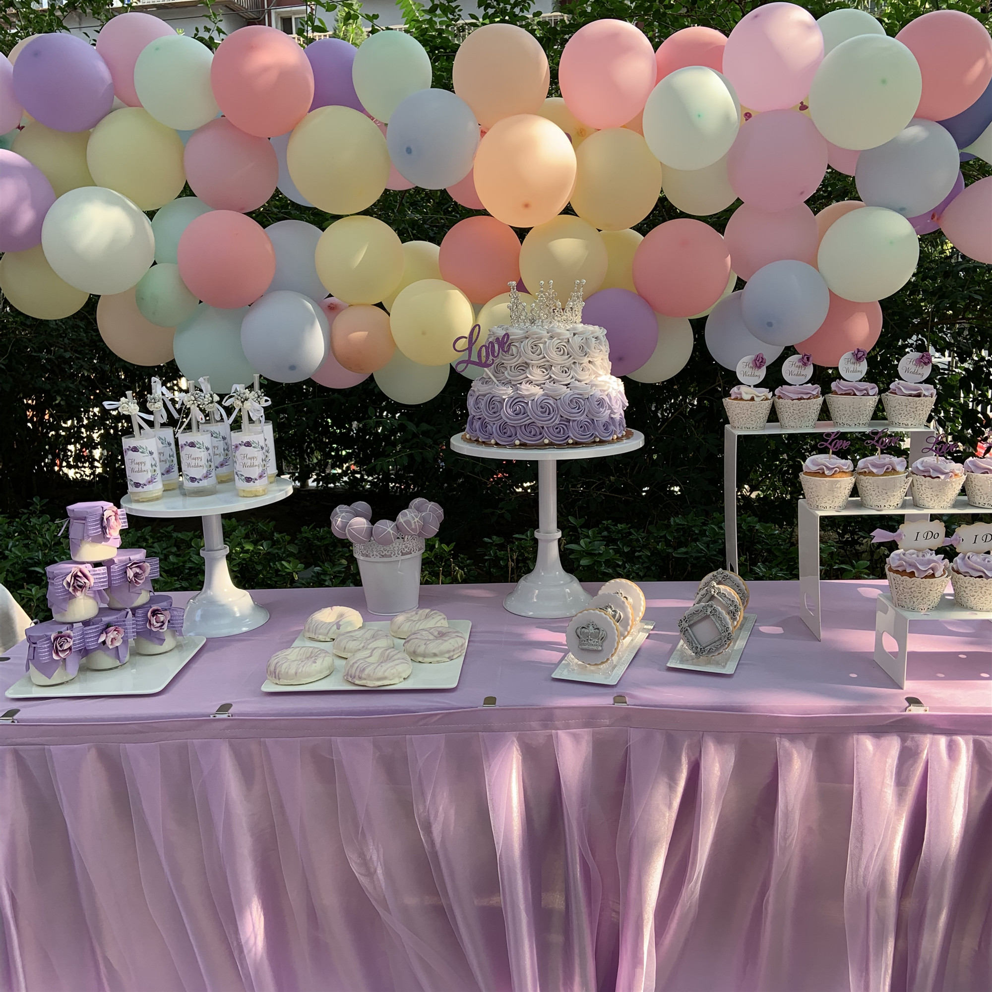 米帝欧婚礼甜品台茶歇百天周岁儿童生日蛋糕点紫色北京市同城配送