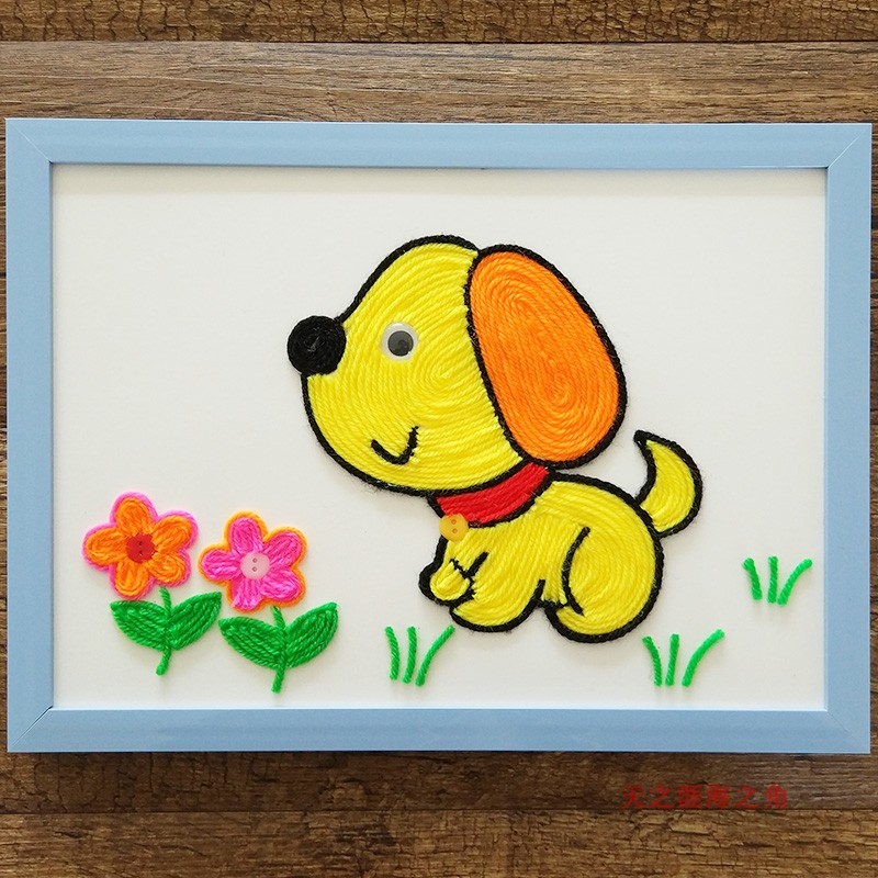 天之涯小屋的优惠券大全—幼儿园手工课材料包毛线扣子粘贴画创意新奇