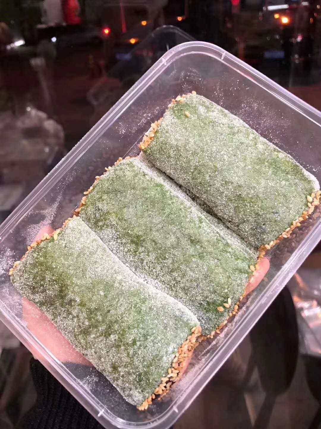 西桥糯米果子艾草艾青年糕青烂肚肠年糕麻糍青团子19元1盒6根顺丰