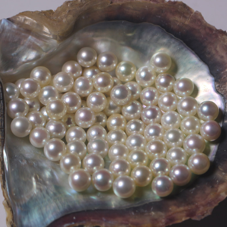 纯天然中国海水珍珠微微瑕天然色泽中国南珠