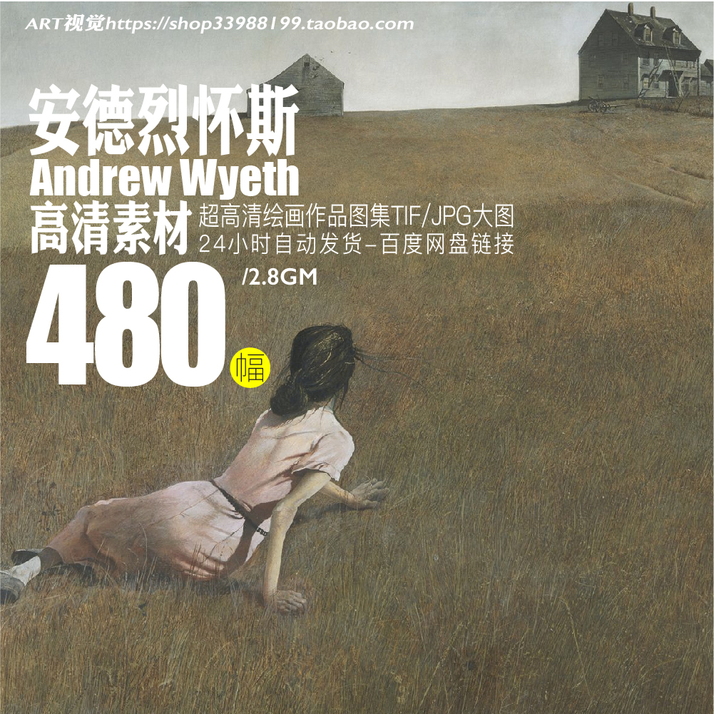 安德鲁怀斯Andrew Wyeth油画水彩素描速写高清电子图临摹装饰素材