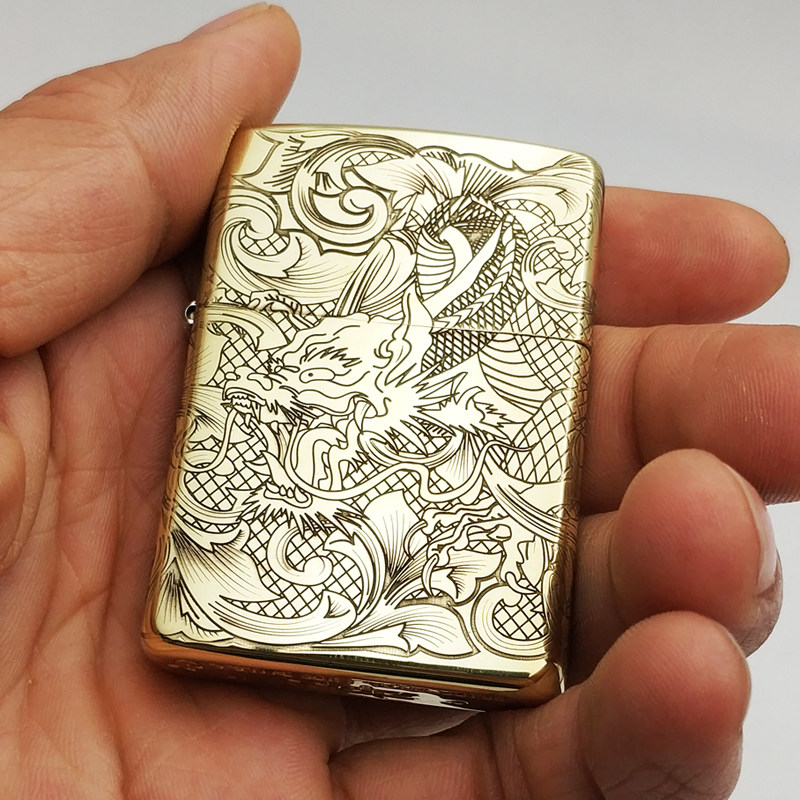 打火机zippo正版纯铜龙原装zp正品zppo限量版订制刻字送男友zoop