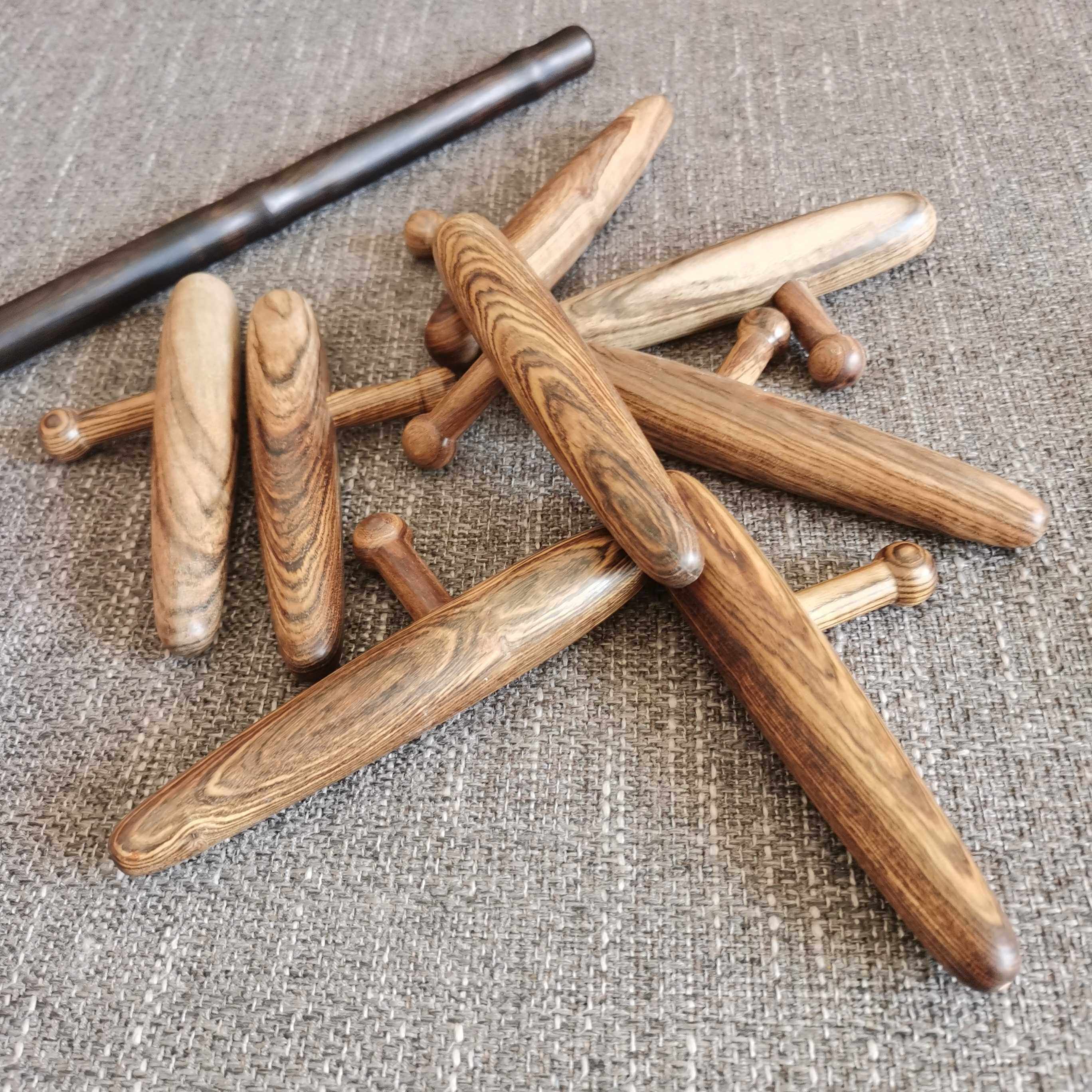 新品虎斑木 贵黄拨筋棒 按摩器 手拐防身武器 健身