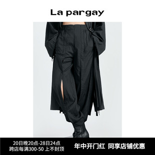 Lapargay纳帕佳夏季新款女装黑白色裤子个性时尚休闲薄款休闲裤潮