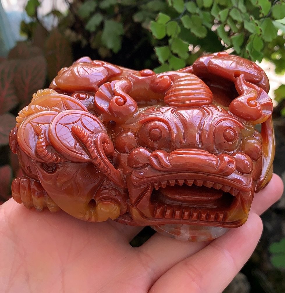 黄龙玉貔貅手把玩件鸡油黄精品霸王貔貅招财转运辟邪神兽玉器正品—手