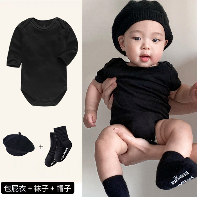 热销婴幼儿套装宝宝包屁衣百天满月拍照小月龄哈衣柔软连体衣服