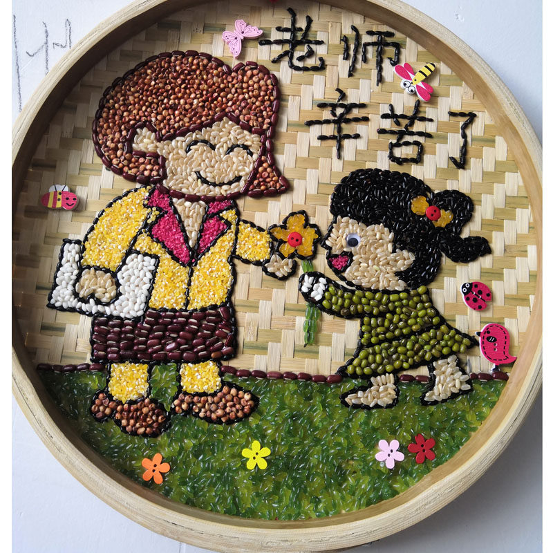 diy画工场-五谷杂粮粘贴画手工diy种子画米