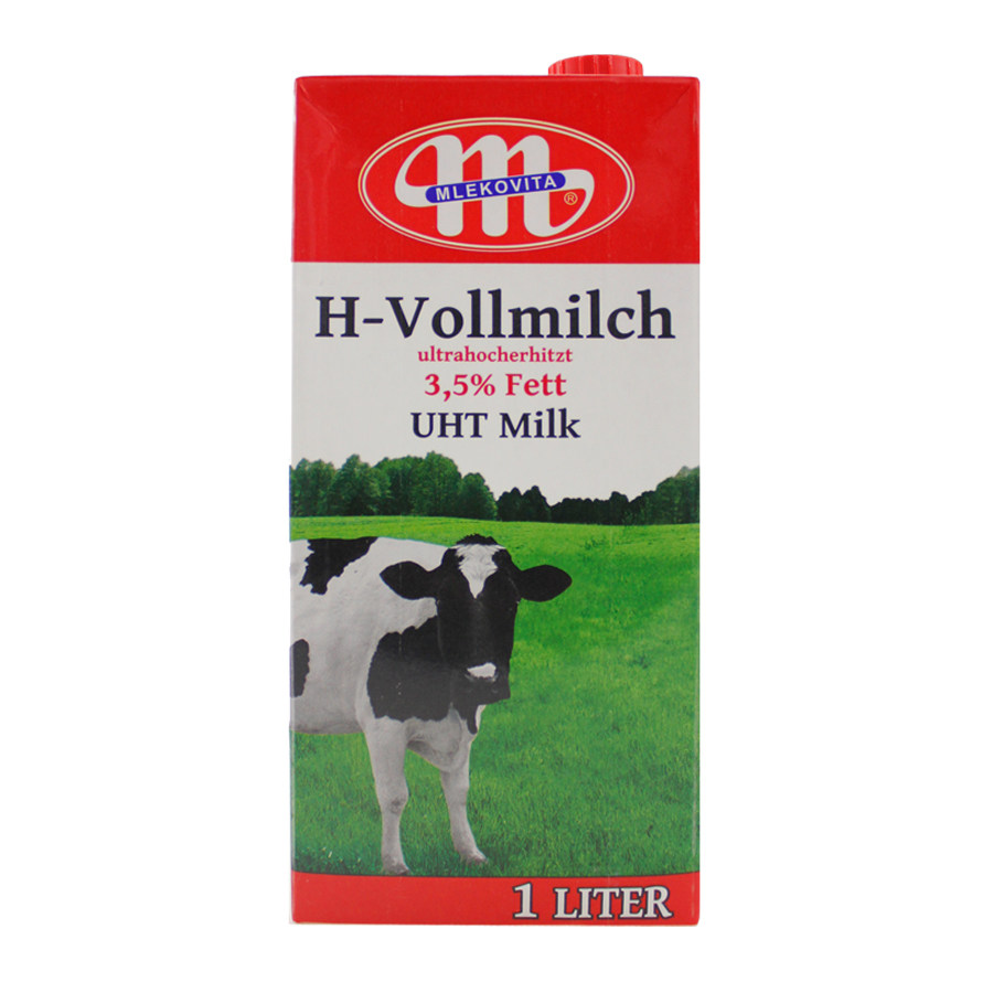 mlekovita波兰进口大m全脂牛奶1l装早餐奶牛乳烘焙奶茶纯奶纯牛奶
