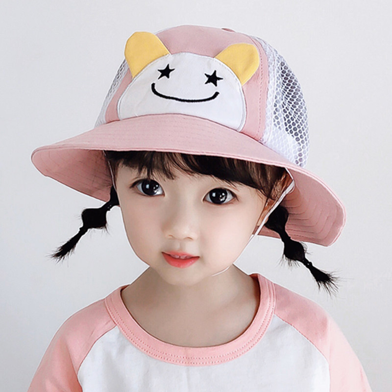 宝宝帽子春秋薄款防晒网太阳帽男女童遮阳帽幼儿可爱儿童渔夫帽夏