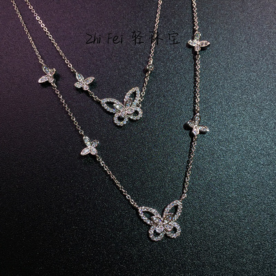 格拉芙graff幻影蝴蝶系列项链满镶锆石锁骨链精致小众设计百搭