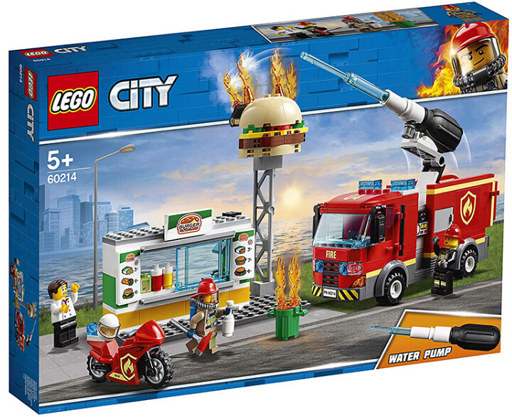 乐高lego城市系列60214汉堡店消防救援2019款儿童智力玩具