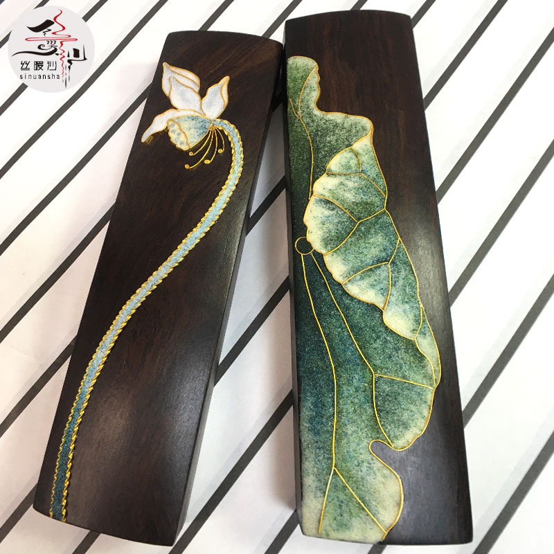 丝暖沙景泰蓝掐丝珐琅画金丝彩砂礼物镇尺镇纸diy手工材料包包邮