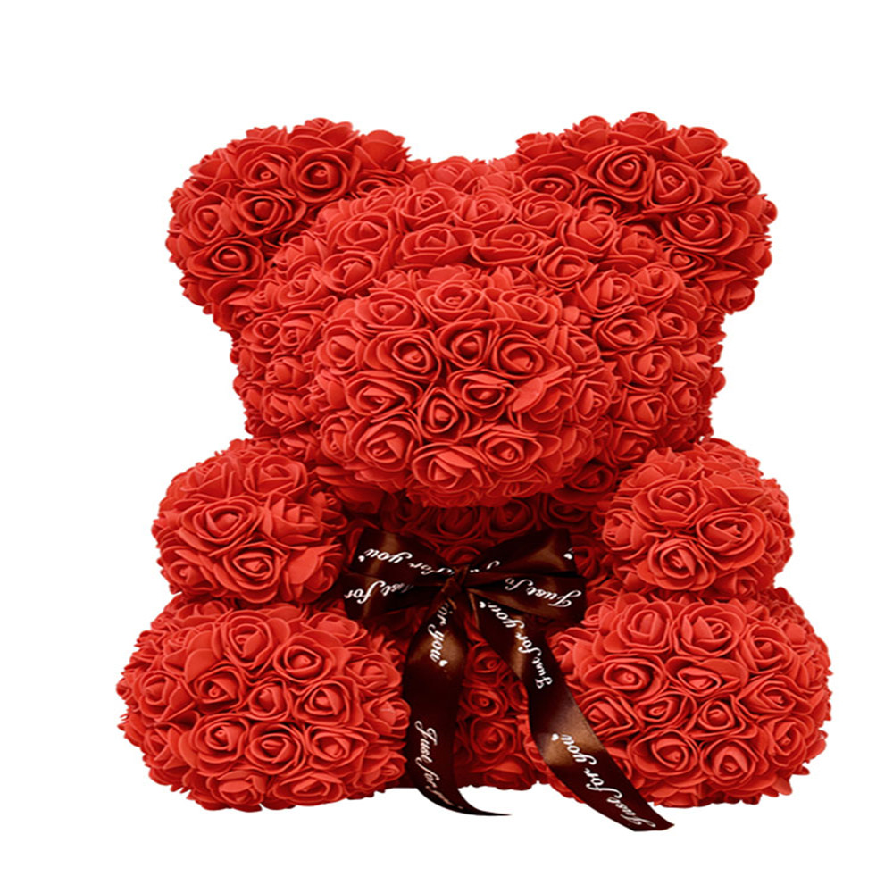 热销香皂花小熊 永生花_永生玫瑰花小熊送女朋友香皂花女生日花束抱抱