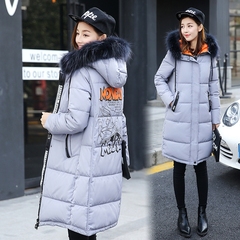 2016冬季韩版时尚新款女装长款修身显瘦羽绒棉衣棉袄棉服外套大衣