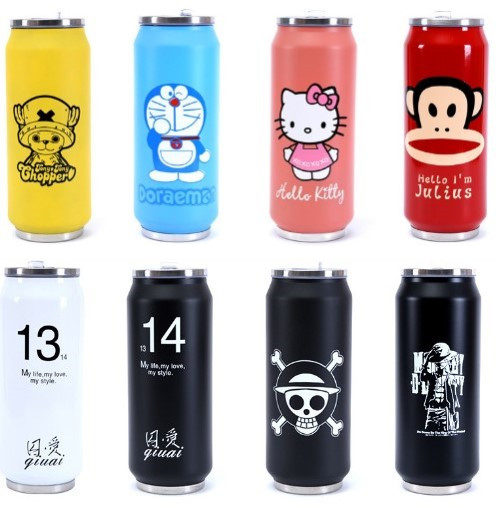 个性易拉不锈钢可乐罐保温杯kitty哆啦A梦海贼王路飞情侣吸管水杯|ruв категории посуда, кубок/кубок/чайник, термос - от Buy2taobao.com для оказания профессиональной услуги покупки агента Taobao