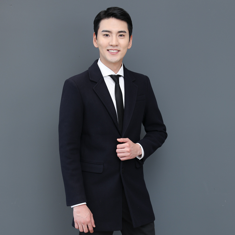 职业装新款毛呢时尚男外套领班前台柜员商务银行上班4s店工作服