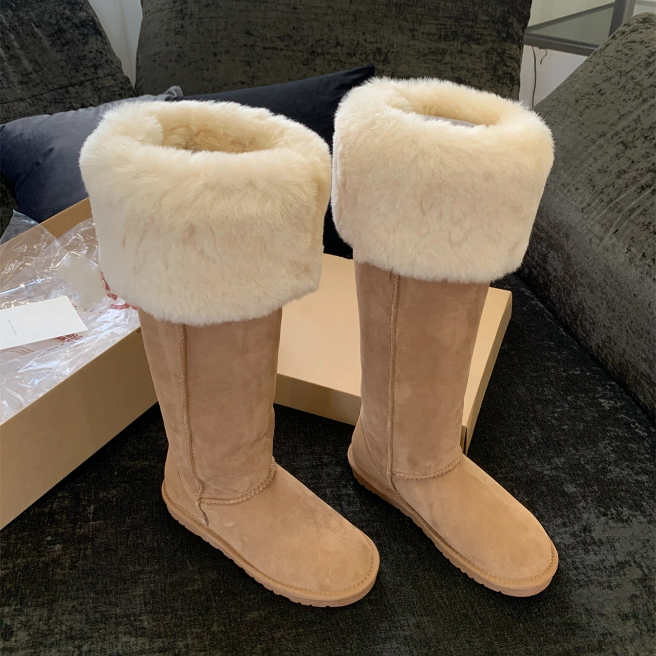 皮毛一体雪地靴高筒