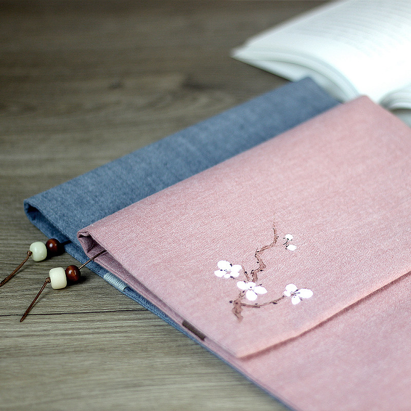 一折布书皮_无香原创 古风手工手绘棉麻布书衣 中国