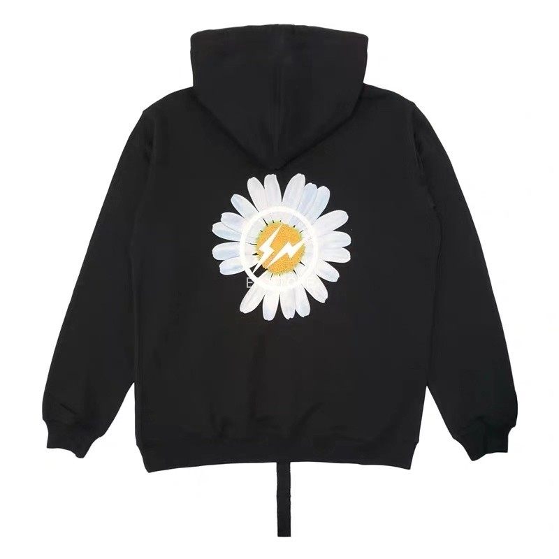 代购peaceminusone fragment 权志龙同款藤原浩雏菊闪电 连帽卫衣