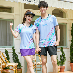 羽毛球服男女专业春夏运动时尚速干跑步短袖比赛网排乒乓韩国套装