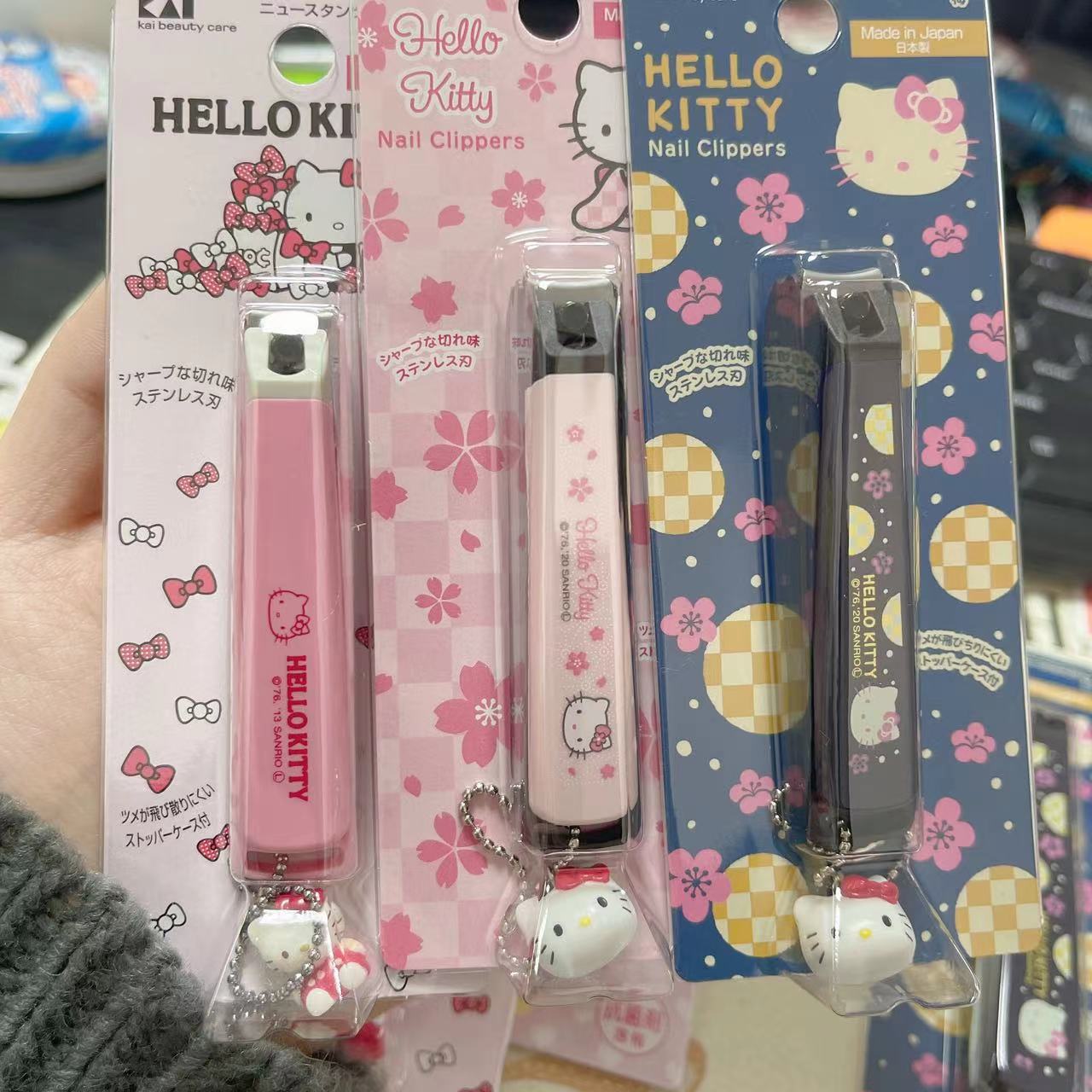 日本制贝印成人指甲刀钳儿童指甲剪HelloKitty安全抗菌防飞溅4901