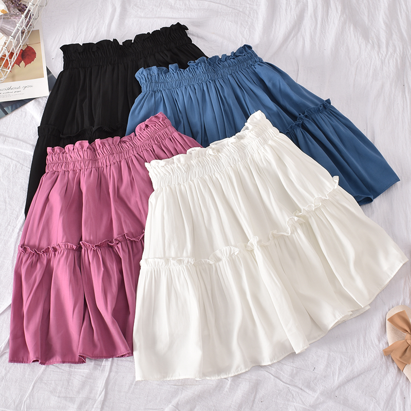 Summer wear 2020 new pattern Women's wear Korean Edition fresh Solid skirt student Versatile A word skirt Short skirtin the Women's clothing/Boutique , Skirts category - from Buy2taobao.com to provide professional Taobao agent buy service