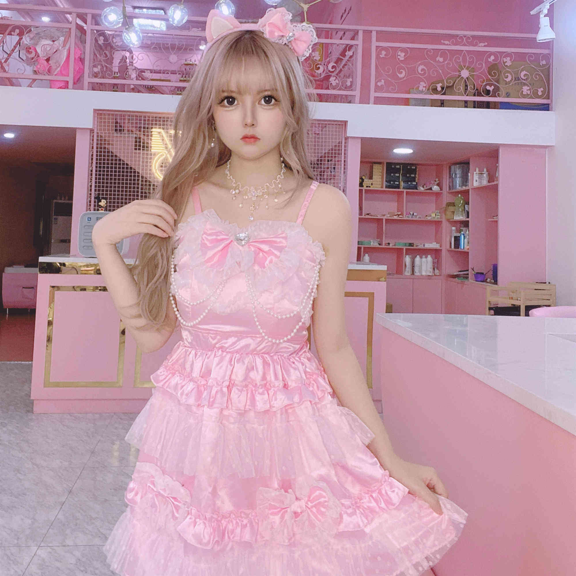 软妹公主木耳边蝴蝶结蕾丝边连衣裙——candyfairy小仙女甜美日系美衣